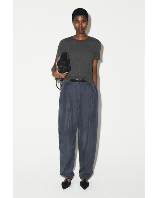 COS Gray Pointelle-Knit T-Shirt