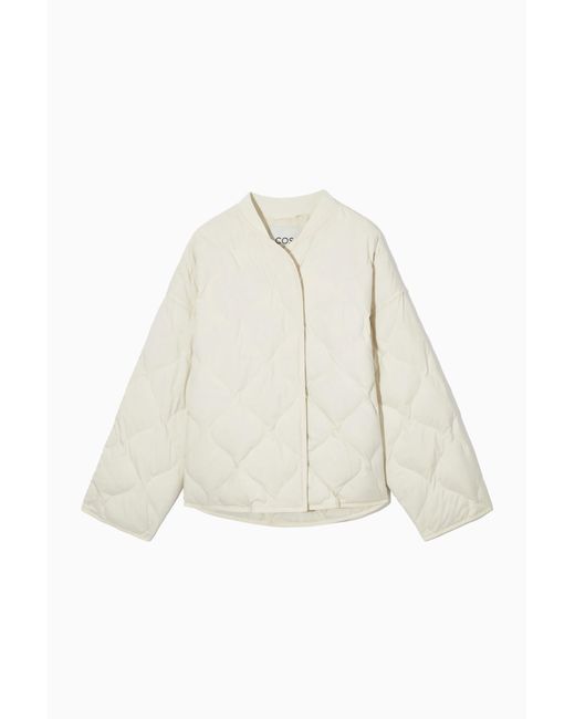 COS White Oversized Quilted Jacket