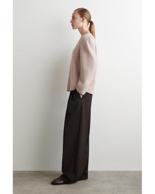 COS Pink Double-Faced Wool Top