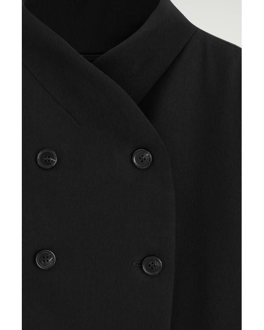 COS Black Sculpted Stand-Collar Jacket