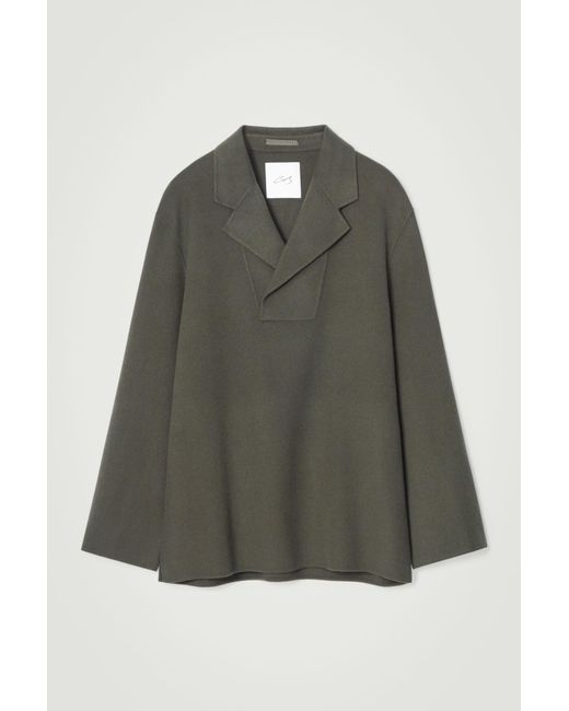COS Green The Half-placket Overshirt for men