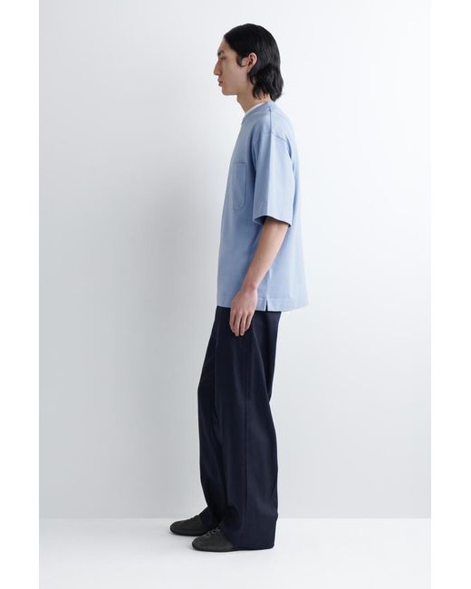 COS Blue Oversized Heavyweight T-Shirt for men