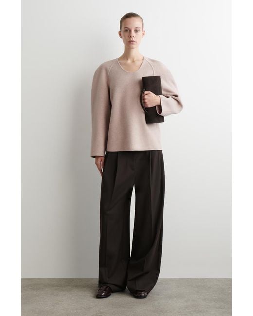 COS Pink Double-Faced Wool Top
