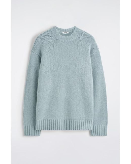 COS Blue Chunky Pure Cashmere Crew-Neck Sweater for men