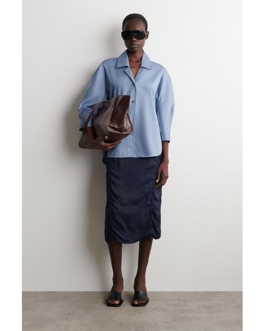 COS Blue Sculptural Cotton Shirt