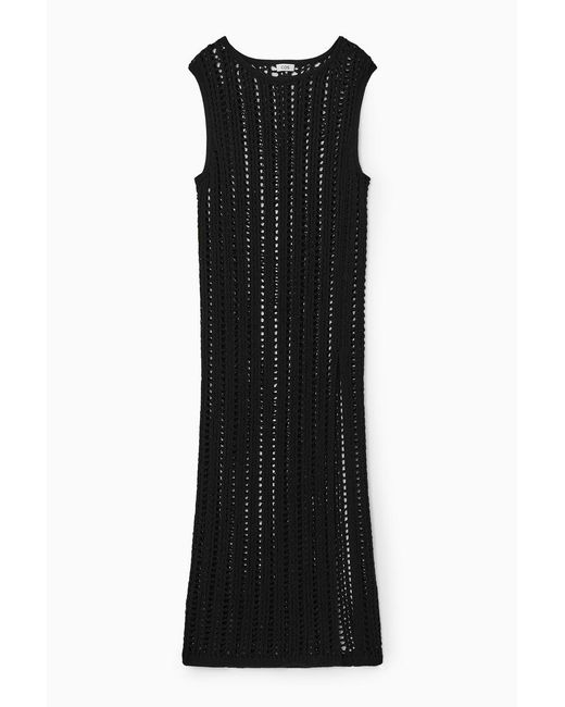 COS Black Open-knit Maxi Dress