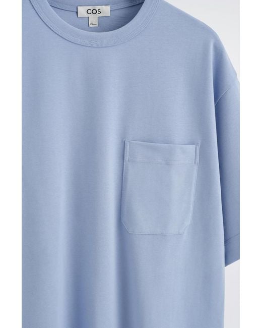 COS Blue Oversized Heavyweight T-Shirt for men