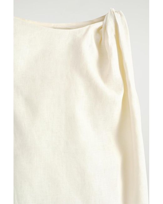 COS Natural Twist-Detail Linen Mini Dress
