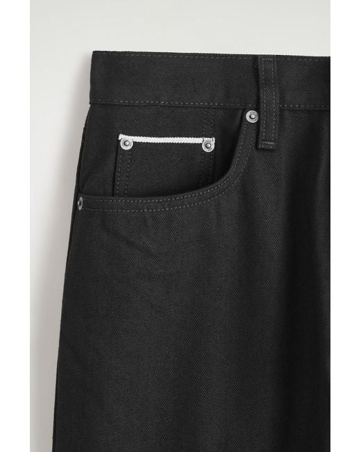 COS Black Rider Raw Selvedge Relaxed-Fit Straight-Leg Jeans for men