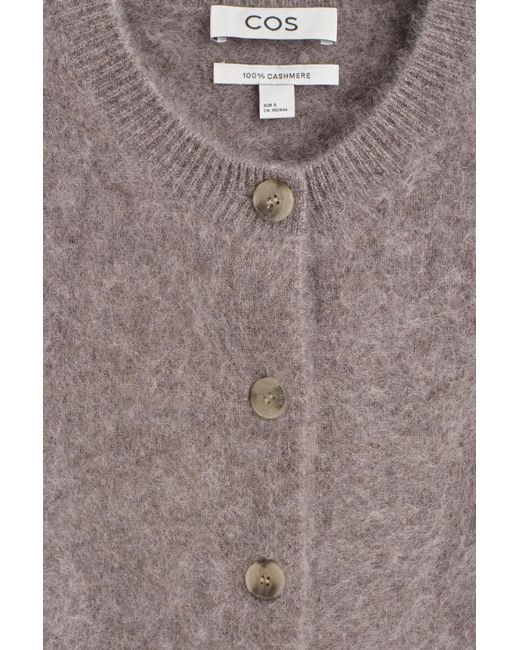 COS Natural Brushed-Cashmere Crew-Neck Cardigan