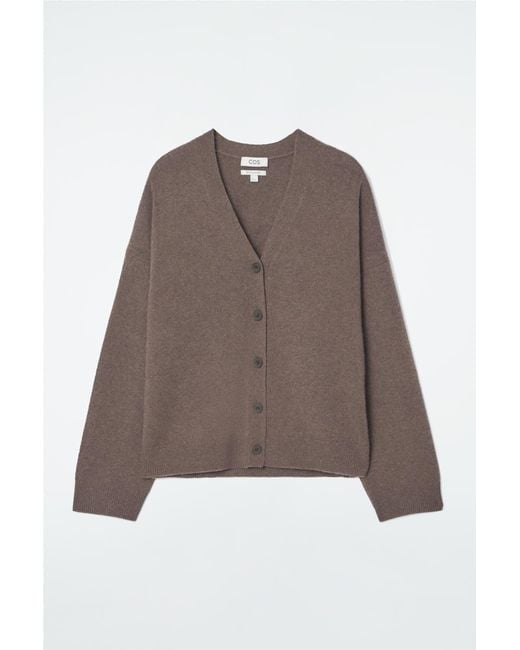 COS Brown Pure Cashmere Cardigan