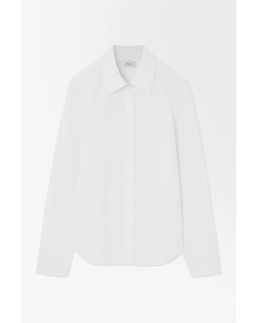 COS White The Cotton-silk Shirt