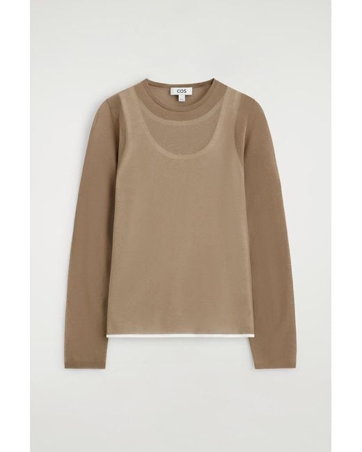 COS Natural Layered Knit Long-Sleved Top