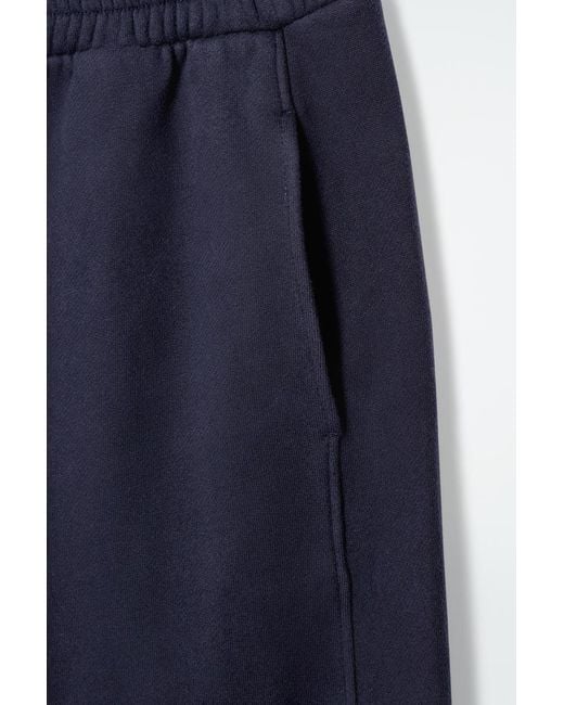 COS Blue Brushed-cotton Wide-leg Joggers