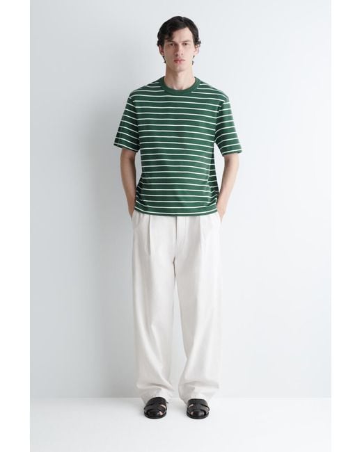 COS Green Interlock Cotton Crew-Neck T-Shirt for men