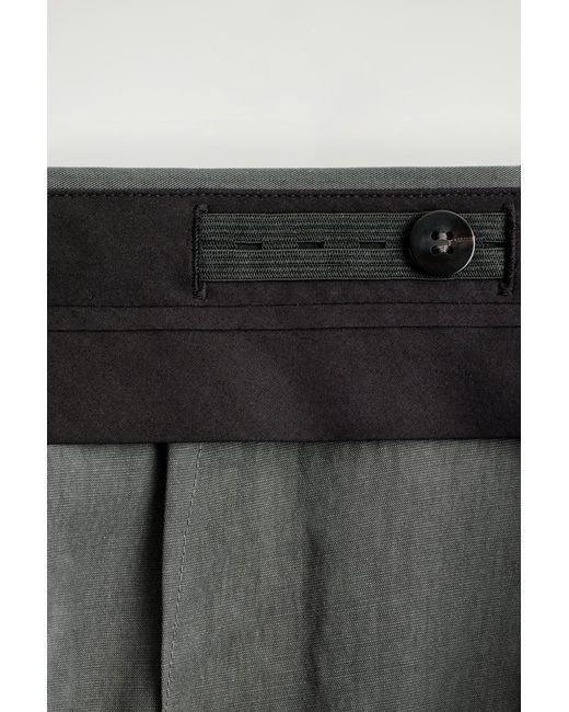 COS Gray Relaxed Fluid Wide-Leg Pants