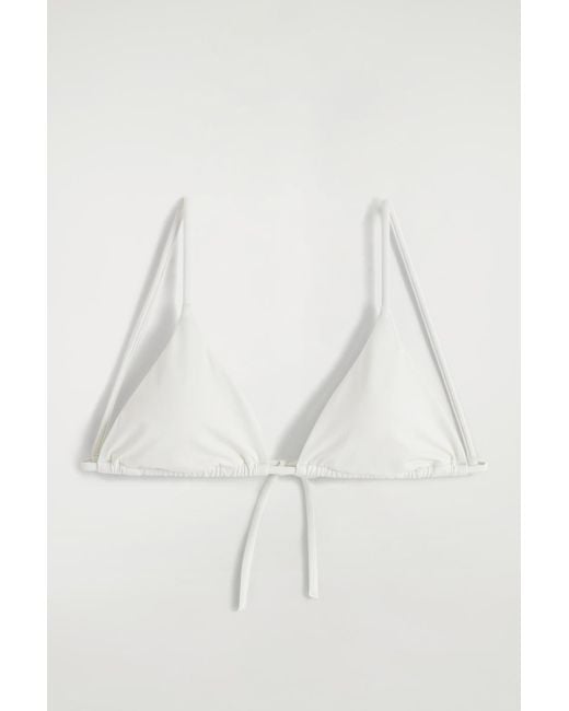 COS White Triangle Bikini Top