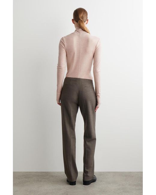 COS Gray Slim Wool-Blend Trousers