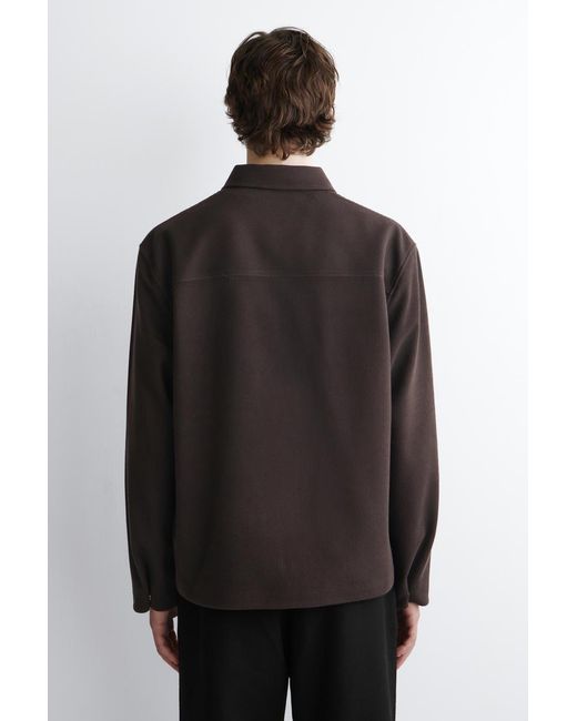 COS Brown Corduroy-Jersey Zip-Up Overshirt for men