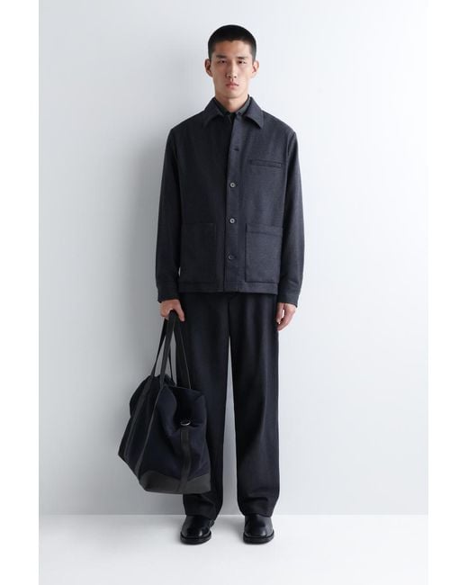 COS Gray Wool Overshirt for men