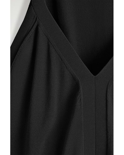 COS Black Knitted V-Neck Tank Top