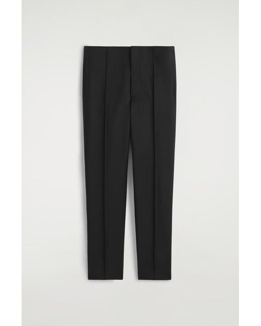 COS Black Slim Wool Tapered Pants for men