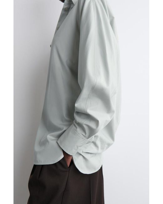 COS Gray Rounded Pima Cotton Shirt