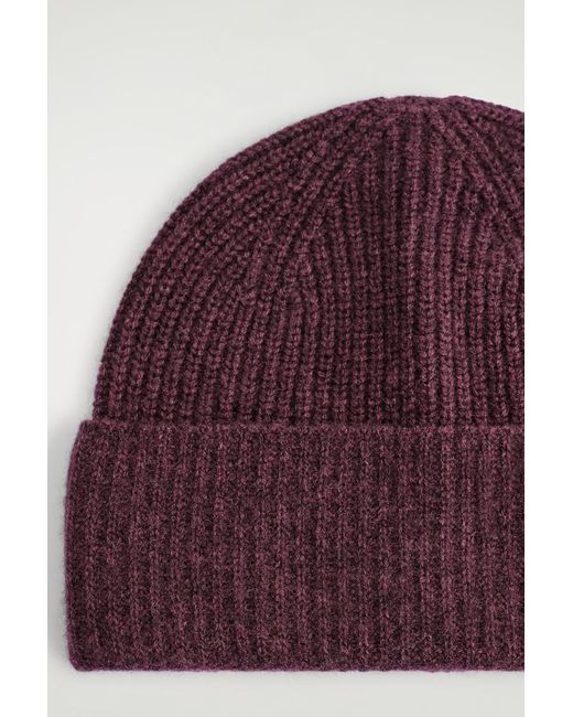 COS Red Wool-Cashmere Beanie