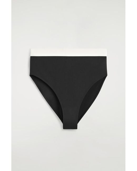 COS Black Colour-Block Scuba High-Waisted Bikini Briefs