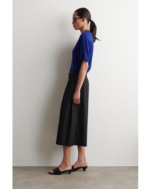 COS Blue Knitted Merino Wool T-Shirt