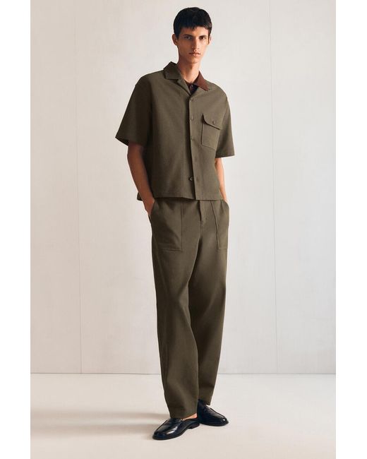 COS Brown Cotton Utility Shirt for men