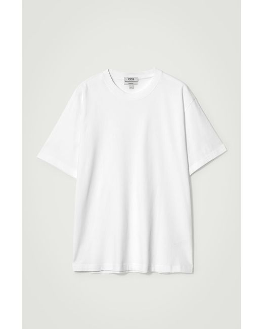 COS White Oversized Cotton T-shirt for men