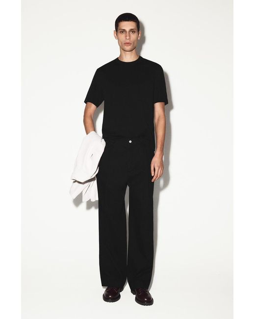 COS Black Interlock Cotton Crew-Neck T-Shirt for men
