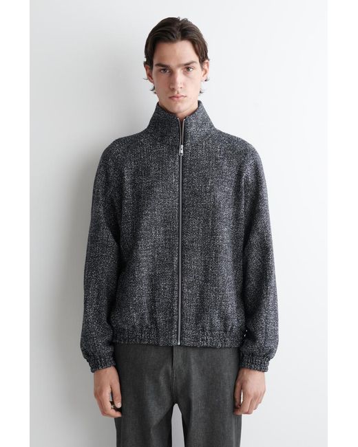 COS Gray Tweed Track Jacket for men