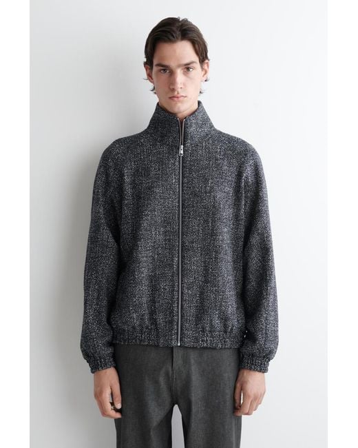 COS Gray Tweed Track Jacket for men