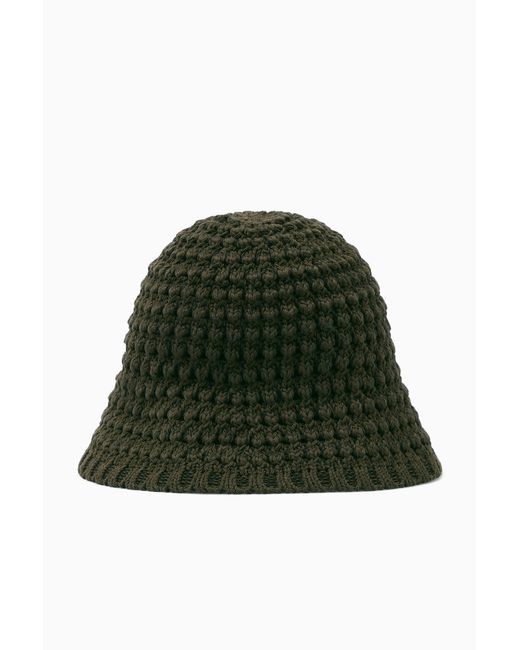 COS Green Crochet Bucket Hat