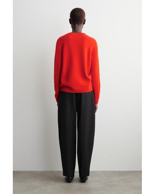 COS Red Cashmere Crew-Neck Sweater