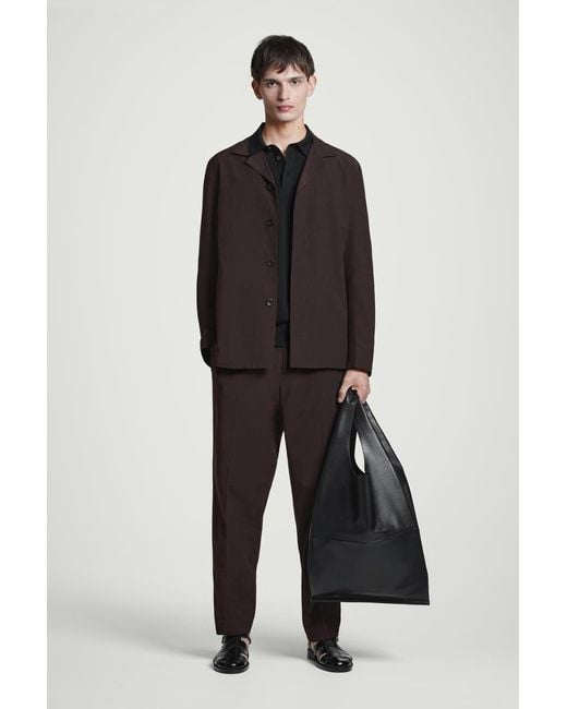 COS Black Slouchy Tote Bag - Leather for men
