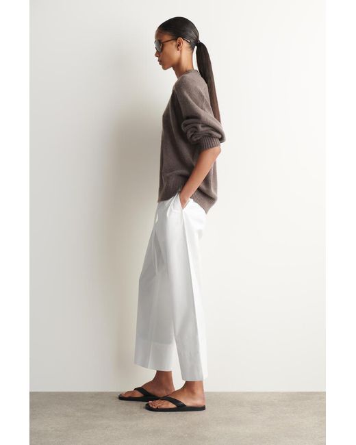COS Brown Rounded Cashmere Crew-Neck Jumper