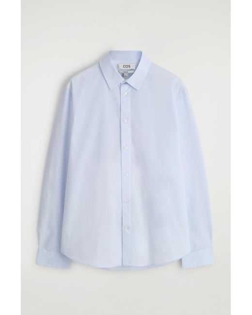 COS Blue Relaxed Pima Cotton Poplin Shirt for men