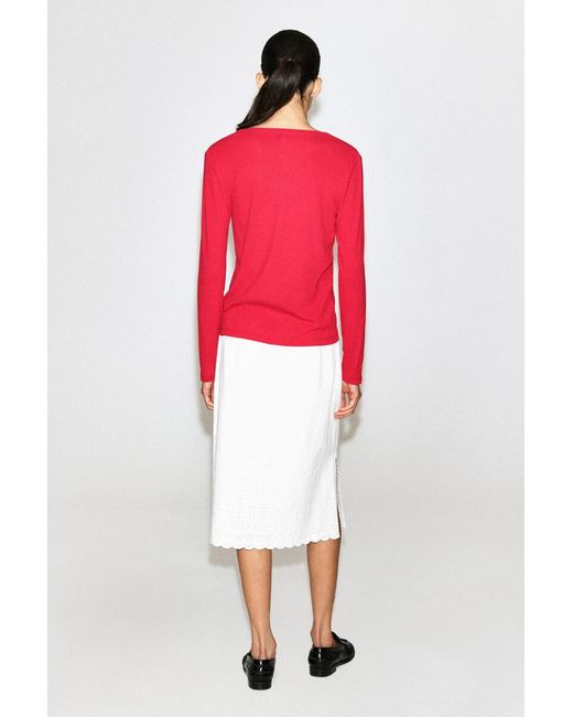COS Red Jersey Cardigan Top