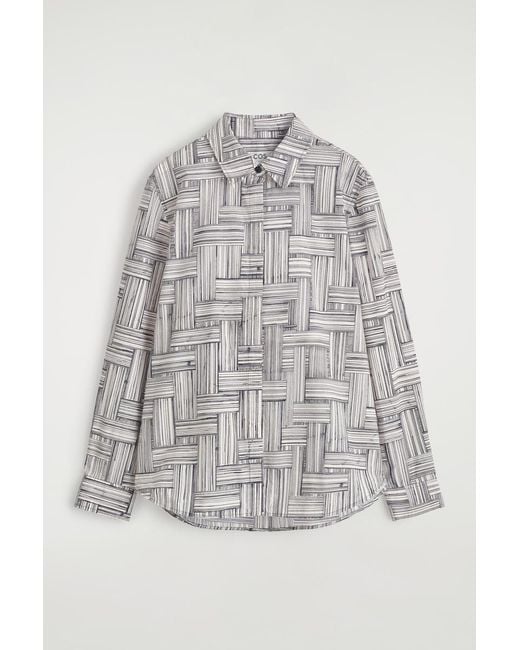 COS Blue Printed Cotton Shirt