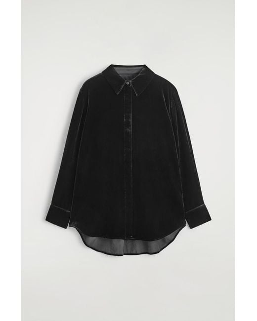 COS Black Velvet Shirt