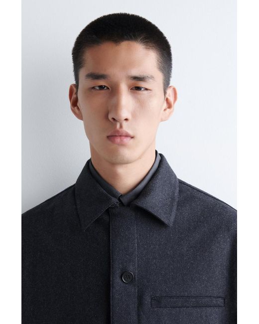 COS Gray Wool Overshirt for men