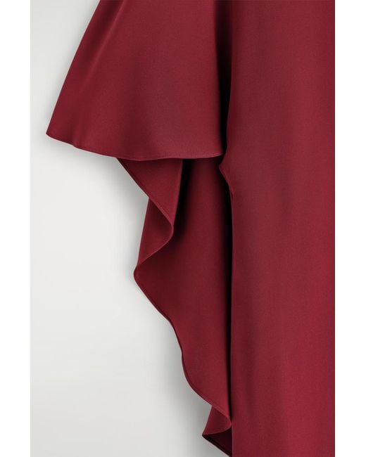 COS Red Draped Silk Mini Dress