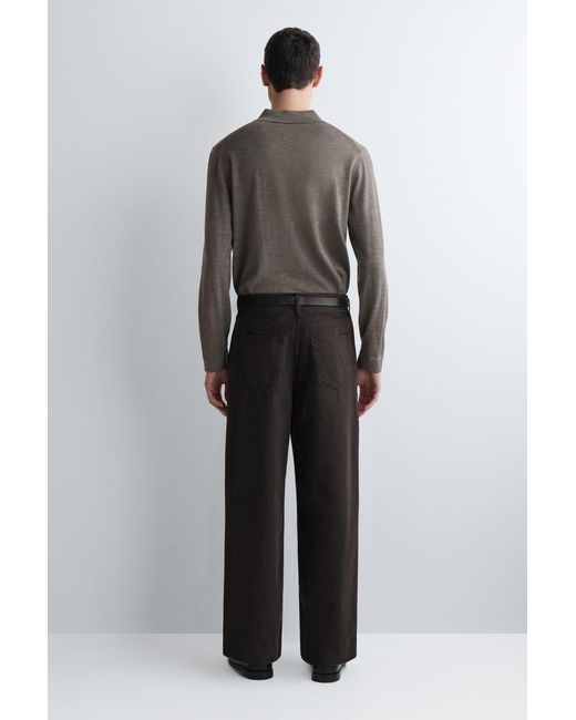COS Black Oversized Wide-Leg Denim Pants for men