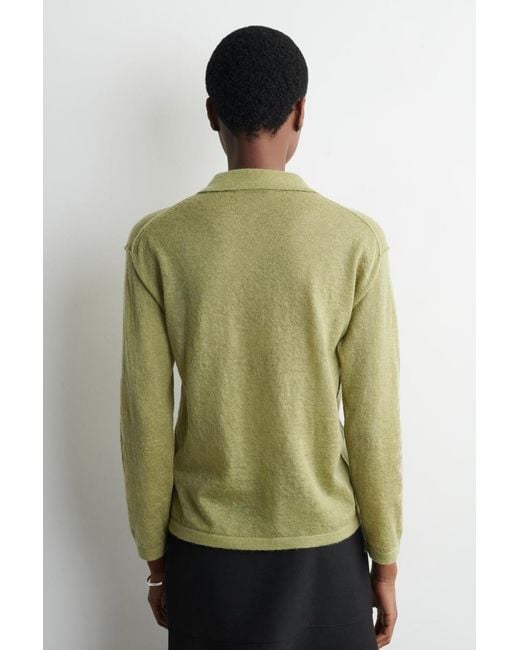COS Green Knitted Mohair-Blend Shirt