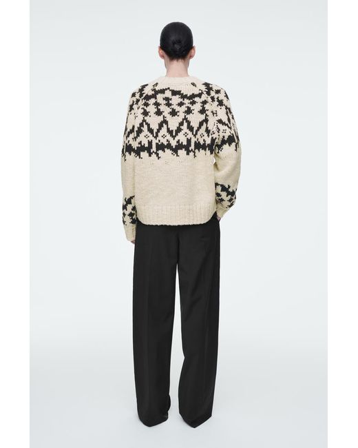 COS White Fair-isle Wool Jumper
