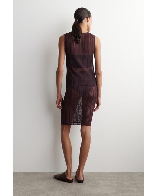 COS Purple Sheer Lace-Knit Skirt