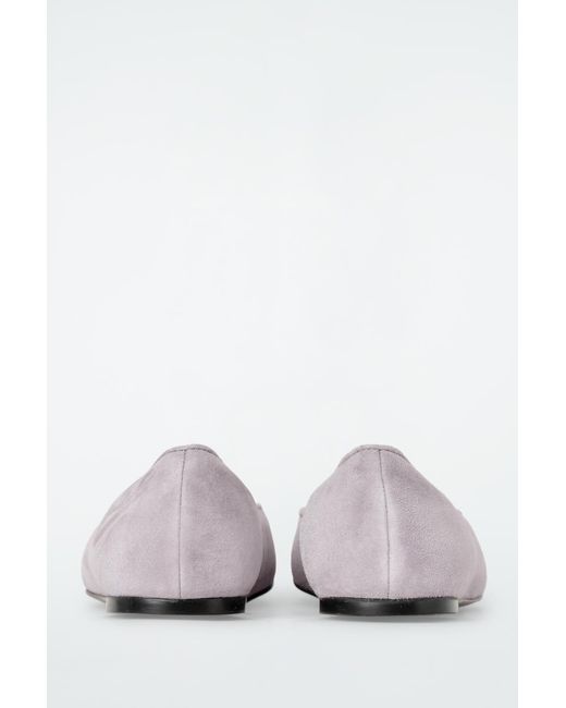 COS White Suede Ballet Flats